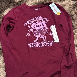 Cat & Jack Burgundy Dance Graphic Long Sleeve Tee